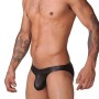 Merry See Black Faux Leather Men's Briefs